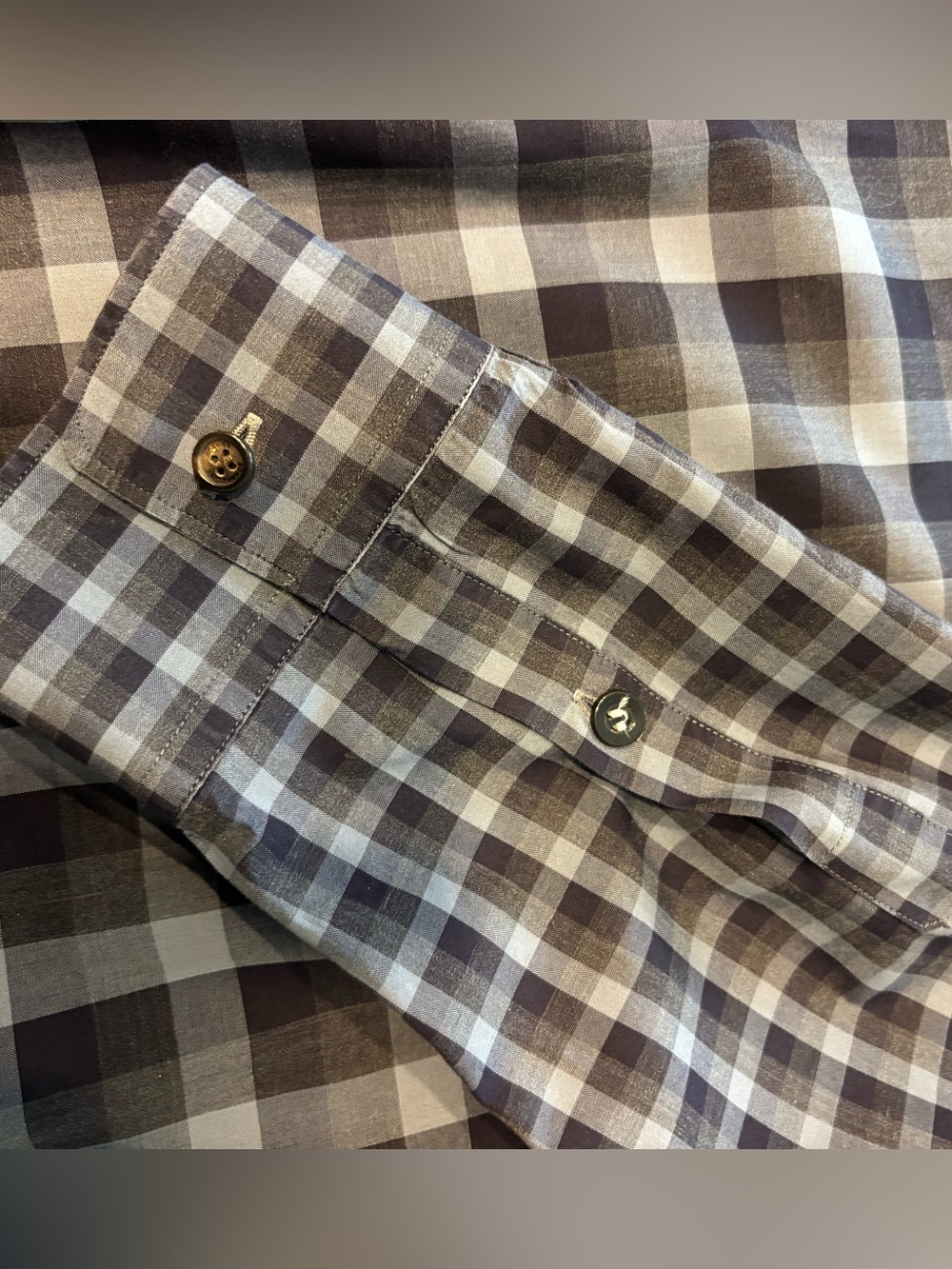 Burberry London Men's Blue/Gray Check Button-Down Shirt Size XL - Picture 4 of 6